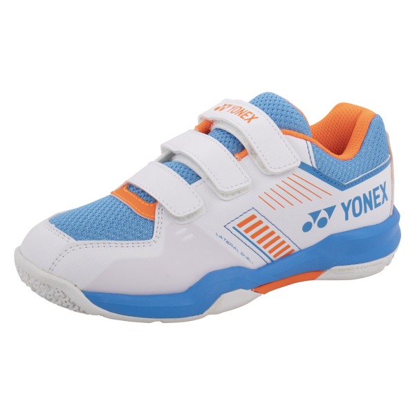 YONEX SHB STRIDER FLOW  JR (Belt) Badmintonschuhe white/sky blue
