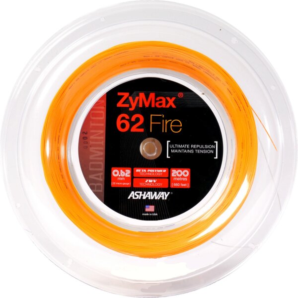 VICTOR ASHAWAY Zymax 62 fire orange 200m Rolle